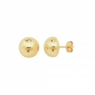 Gold Button Stud Earrings