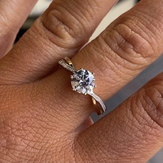 9ct Gold Solitaire with Twist Ring