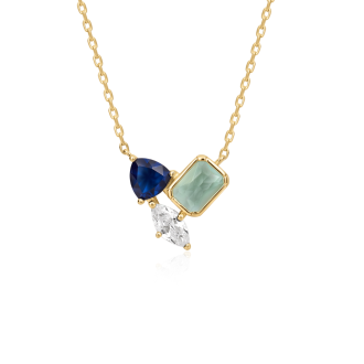 Gold Plated 3-Stones Necklace