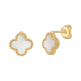 Gold Plated Quatrefoil Clover Earrings