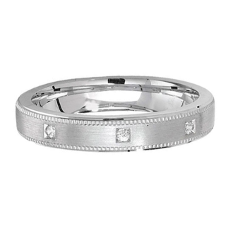 Sterling Silver Gent's Ring with Satin Finish and Milgrain Detail
