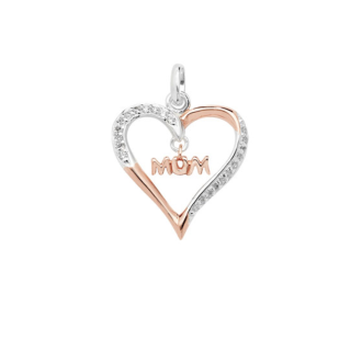 Two-Tone Cz Mum Pendant