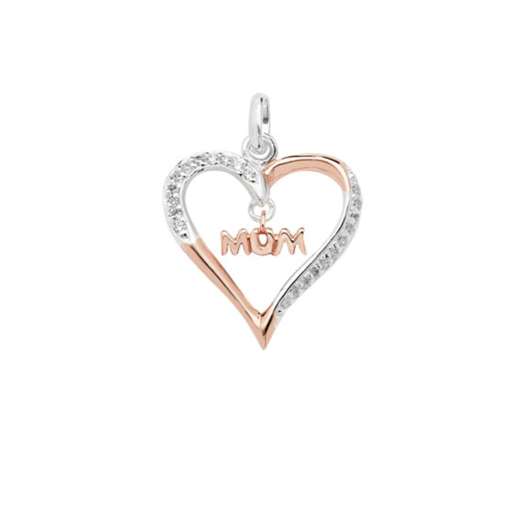 Two-Tone Cz Mum Pendant