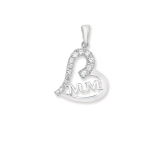 Sterling Silver Cz Mum Pendant