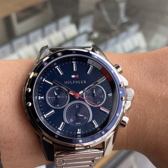 Tommy Hilfiger Flag Detail Chronograph Gents Silver Watch