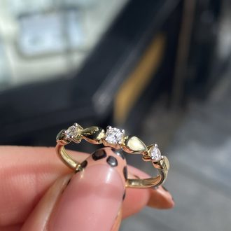 9ct Gold Cz “Amour” Ring