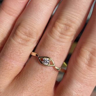 9ct Gold Cz “Iris” Ring
