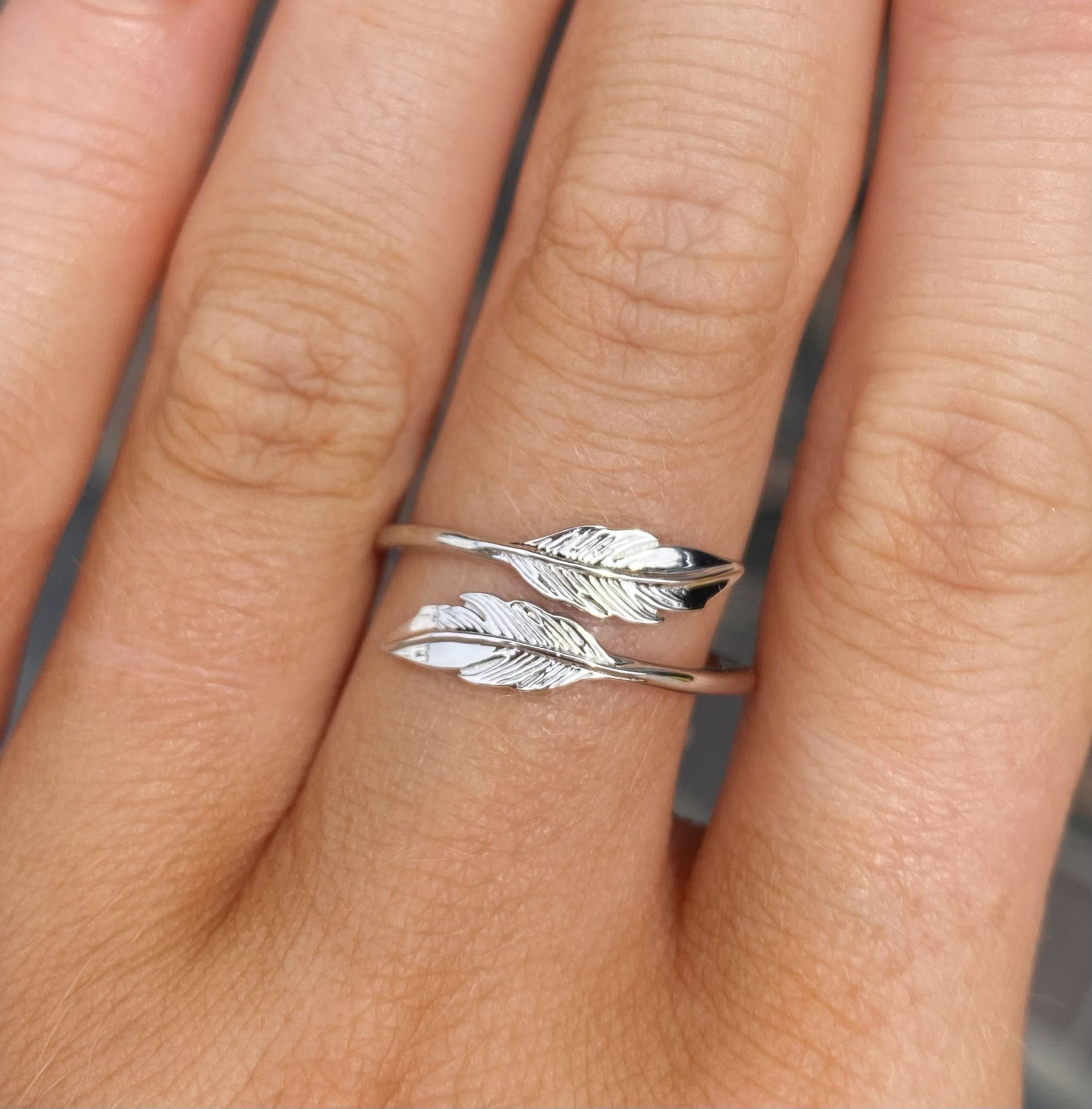Sterling Silver Leaf Wrap Ring