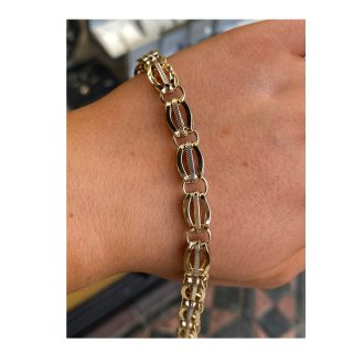 9ct Two Tone Gate Style 3D Bracelet