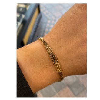 9ct Gold Greek Key & Infinity Link Bracelet