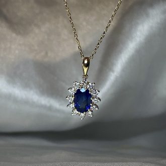 Lab Grown Sapphire Ladi Di Pendant