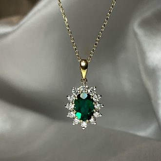 Lab Grown Emerald Lady Di Pendant