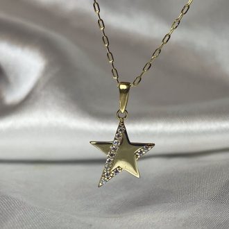 9ct Gold Sparkling Star Pendant