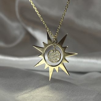 9ct Gold Sunburst Pendant