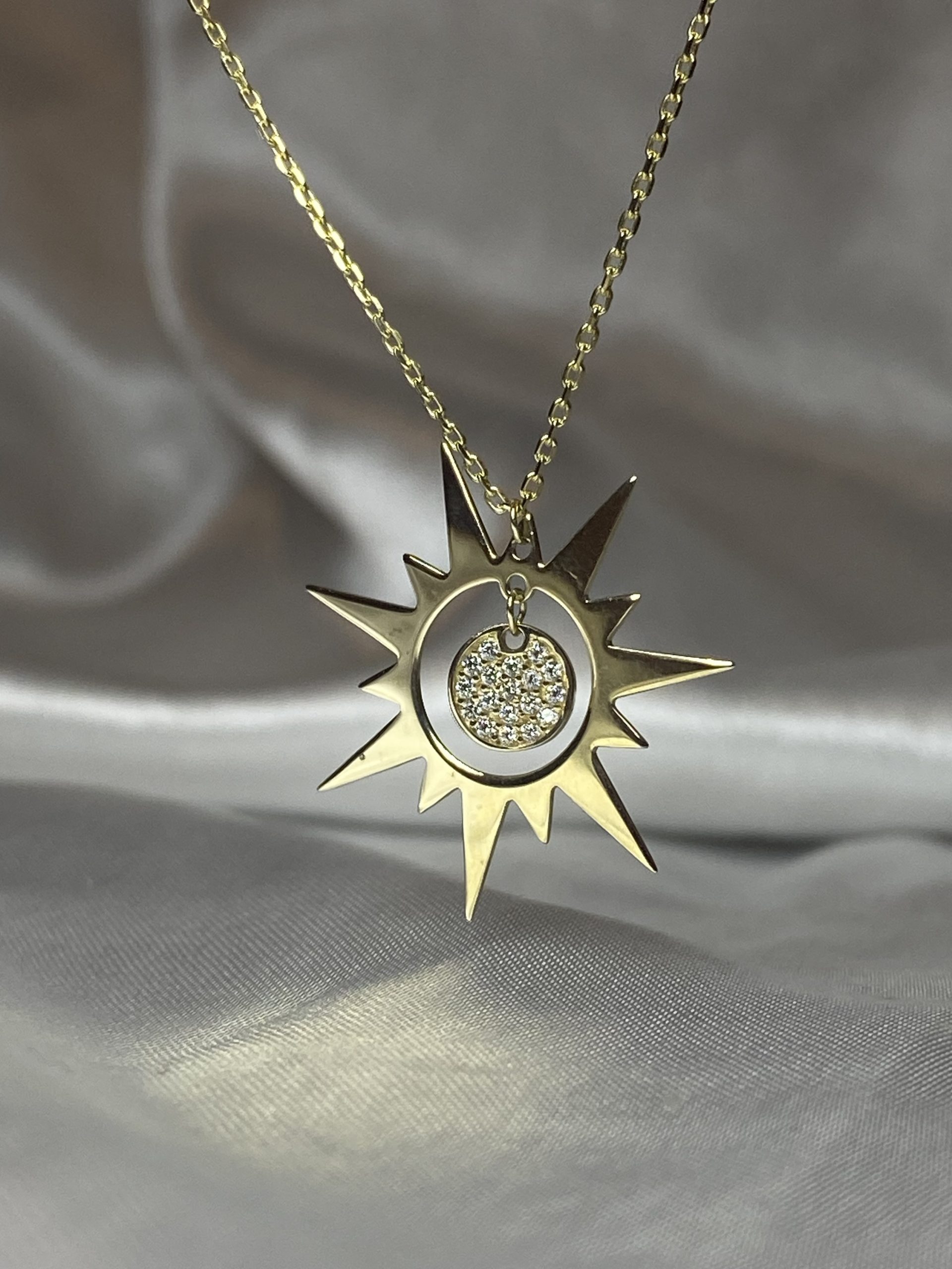 9ct Gold Sunburst Pendant